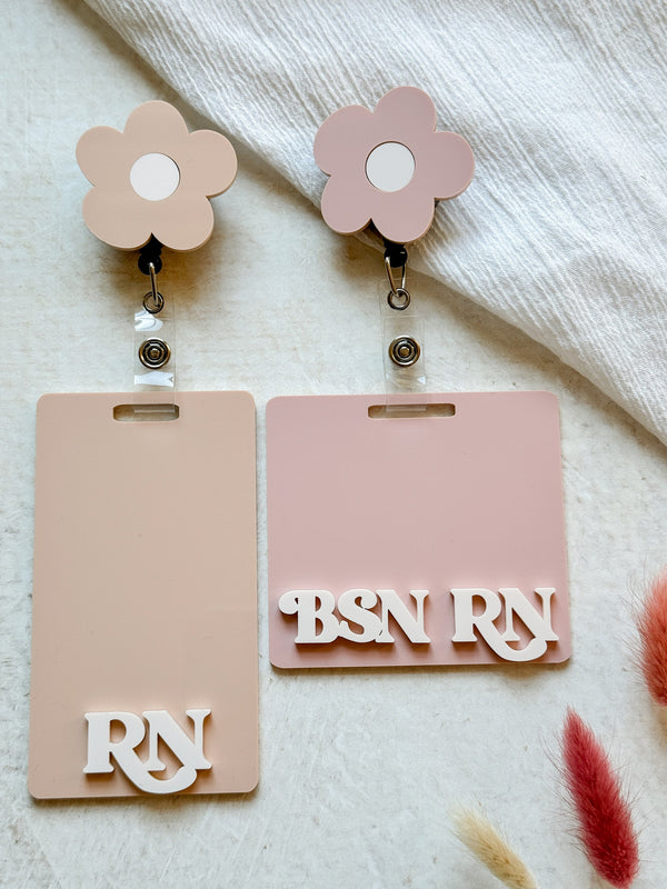 Personalized Nurse Badge Reel & Badge Buddy Set | Floral Badge Reel ID holder