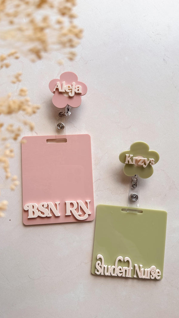 Personalized Nurse Badge Reel & Badge Buddy Set | Custom Name Badge Reel