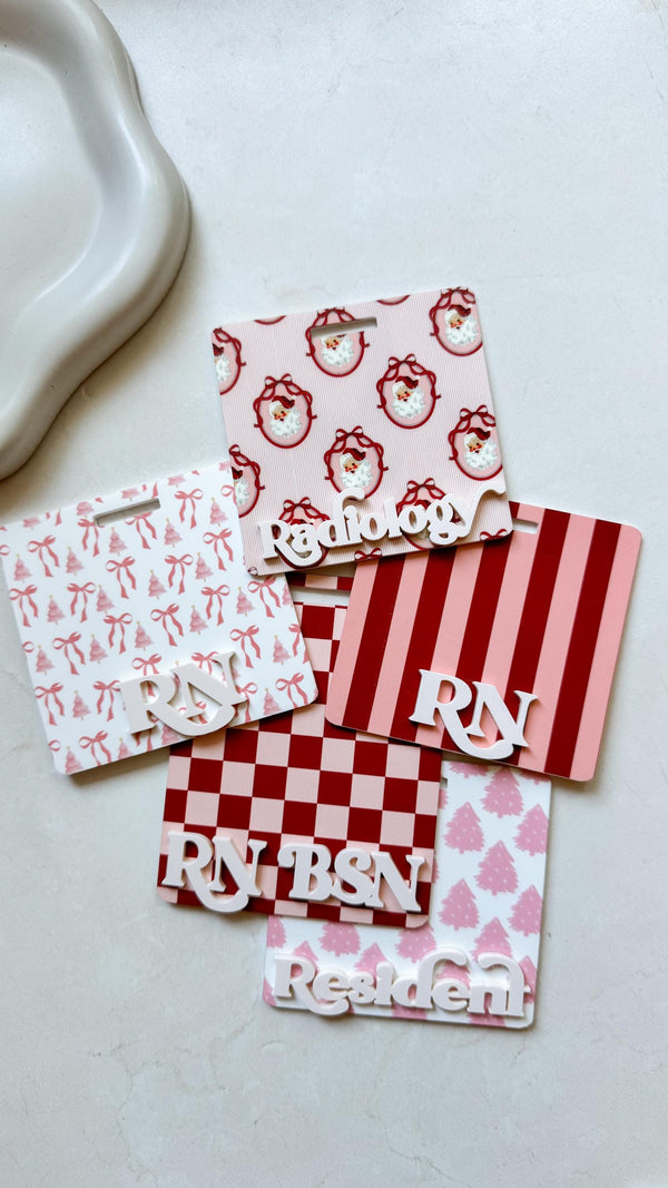 Christmas Badge Buddy Nurse RN| Custom badge ID holder