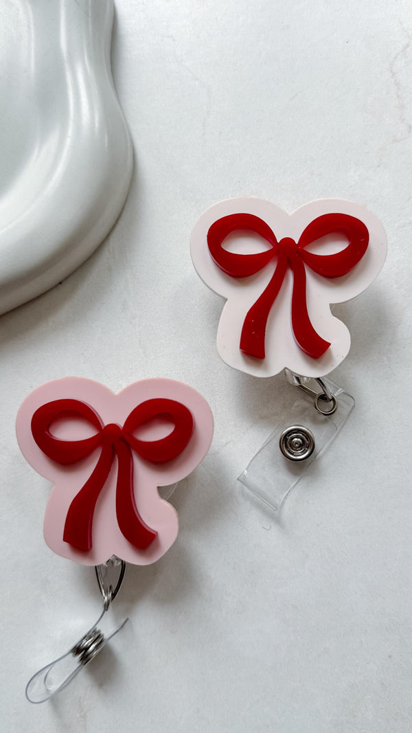 Coquette Bow Badge Reel | Cute Nurse Badge Reel | Bow ID Badge Holder