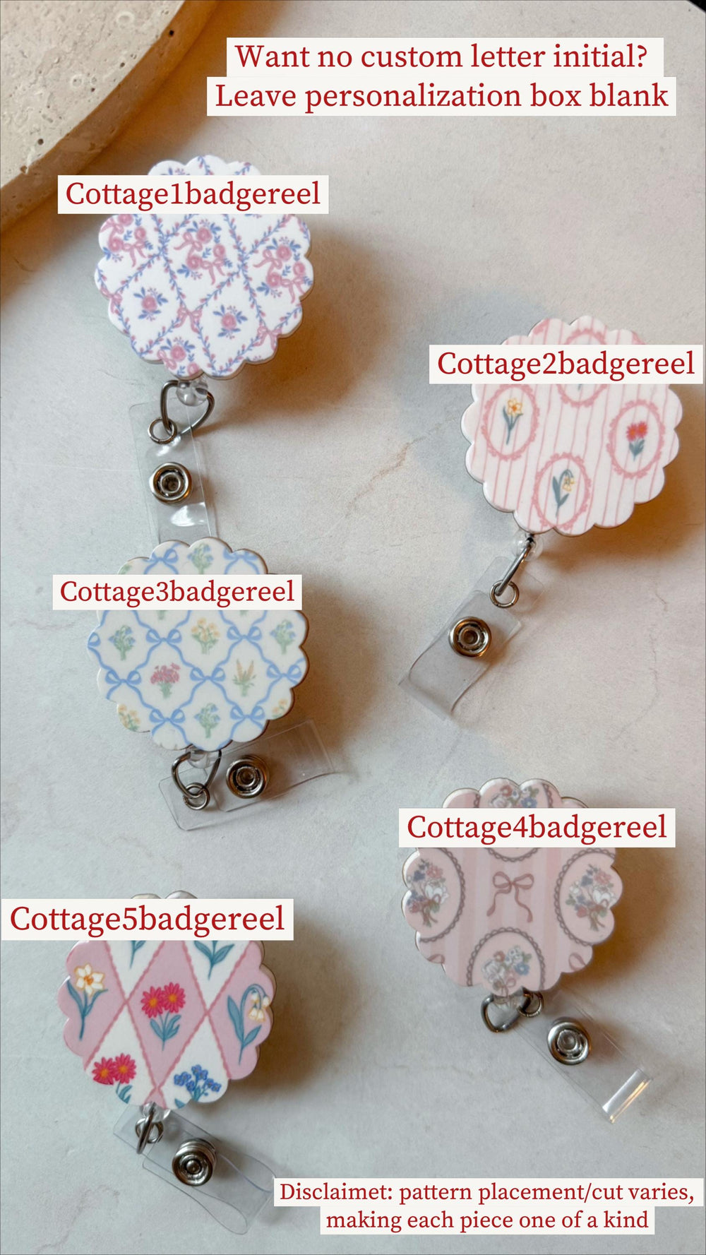 Spring Gingham Floral Badge Reel – Personalized by Monochromaticfinds