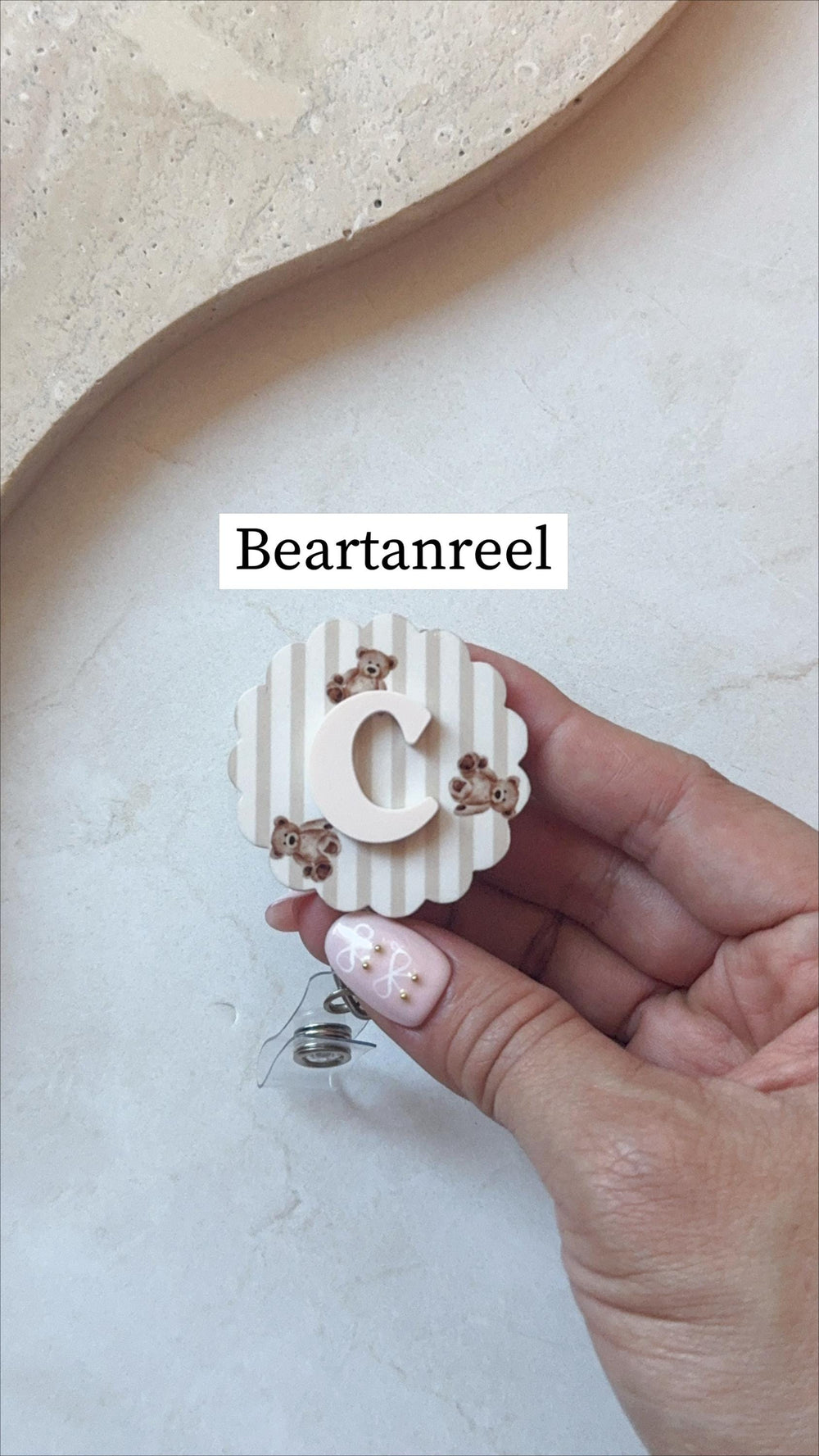 Spring Gingham Floral Badge Reel – Personalized by Monochromaticfinds