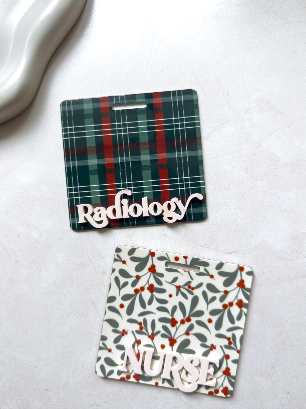 Holiday Polka Dot Gingham Badge Buddy – Personalized by Monochromaticfinds