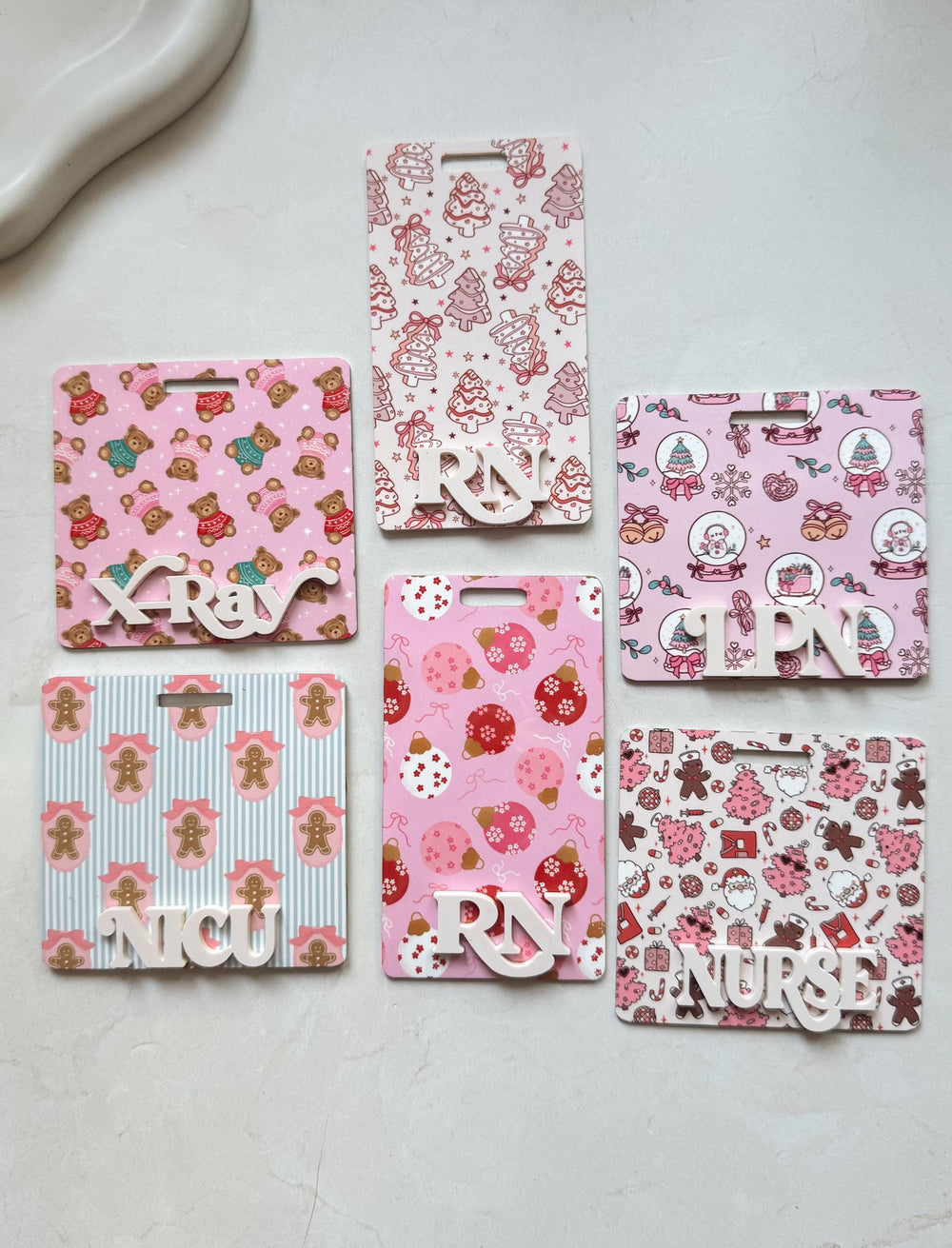 Holiday Polka Dot Gingham Badge Buddy – Personalized by Monochromaticfinds