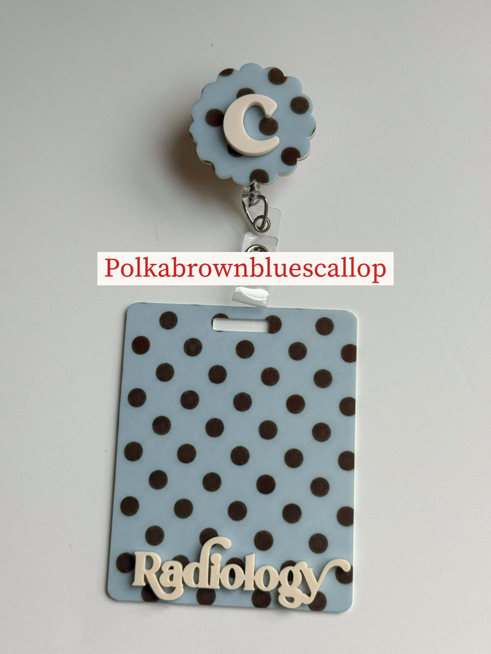 Polka dots badge reel, Polka dots badge buddy, badge set