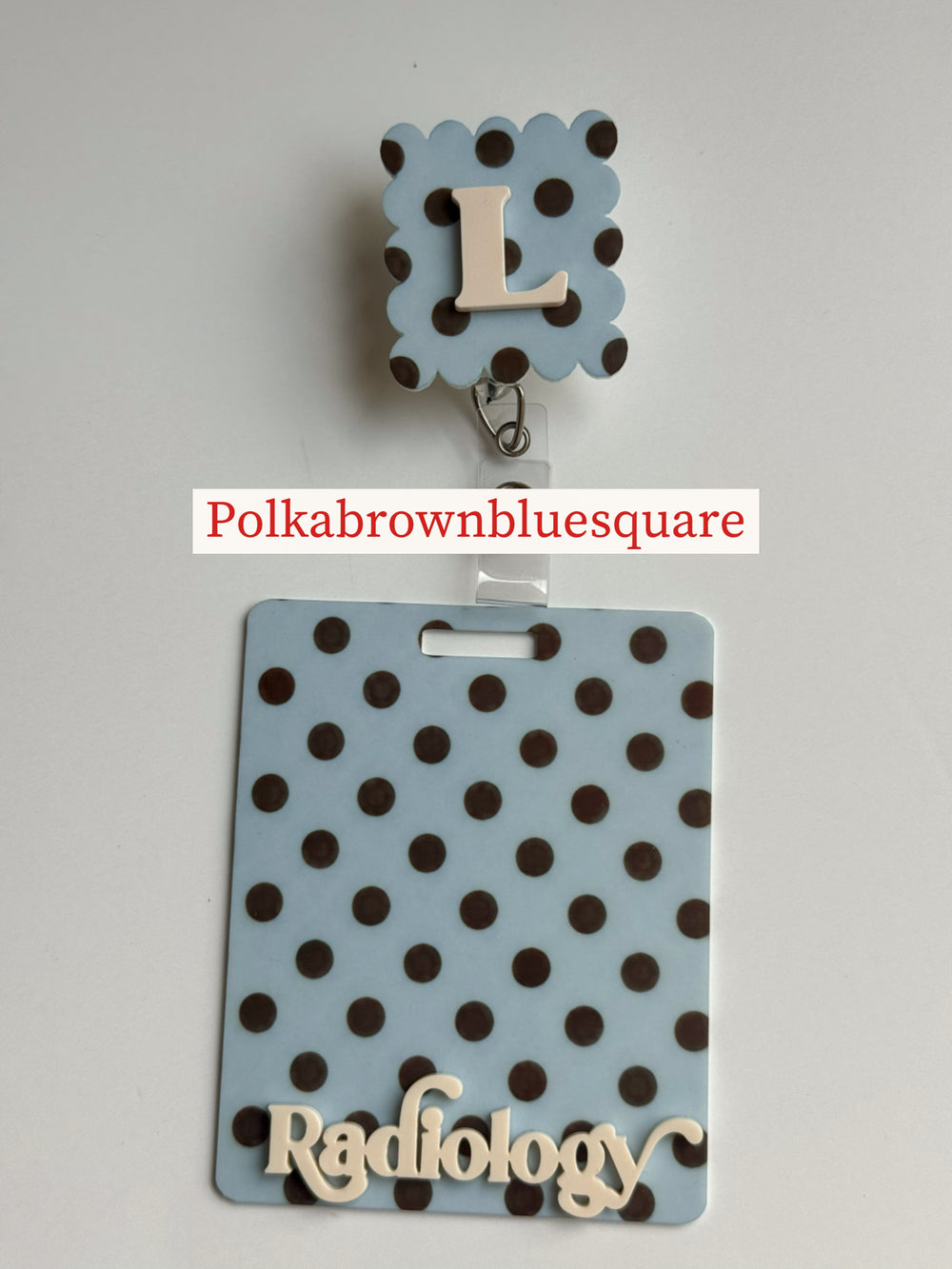 Polka dots badge reel, Polka dots badge buddy, badge set