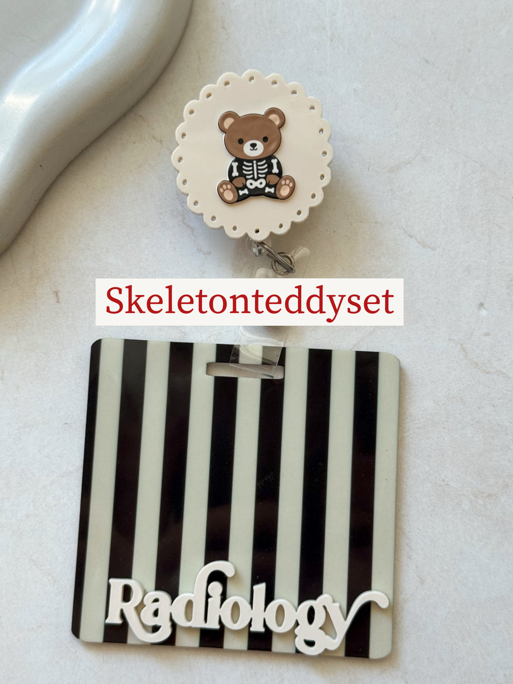 Floral Fall Stripes Badge Buddy, Badge Reel ID holder Set