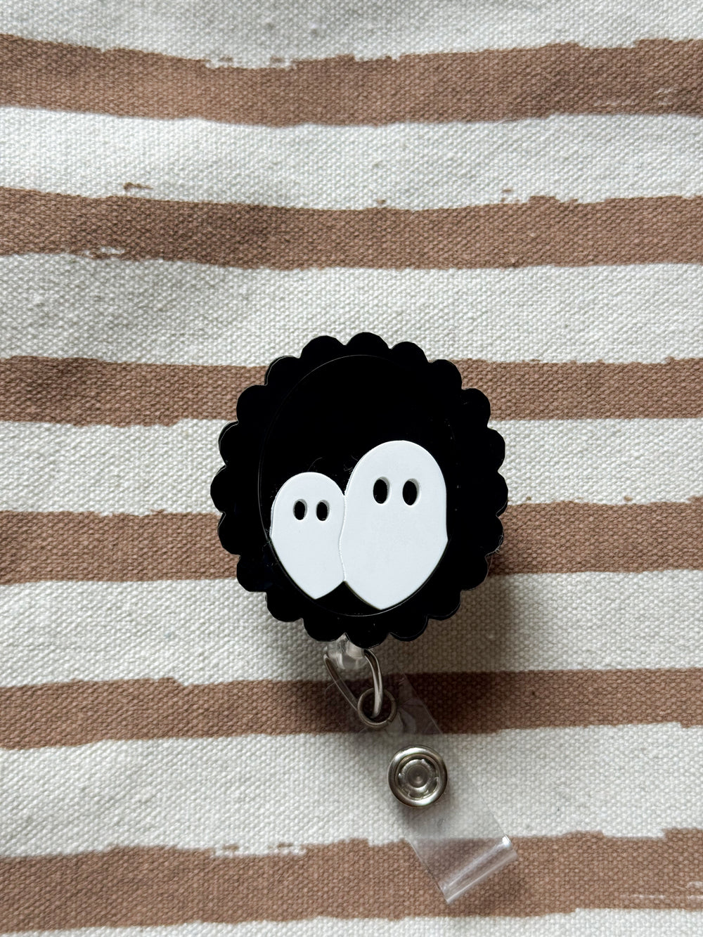 Boo Badge Reel, Skeleton Teddy Bear Halloween Badge Accessories