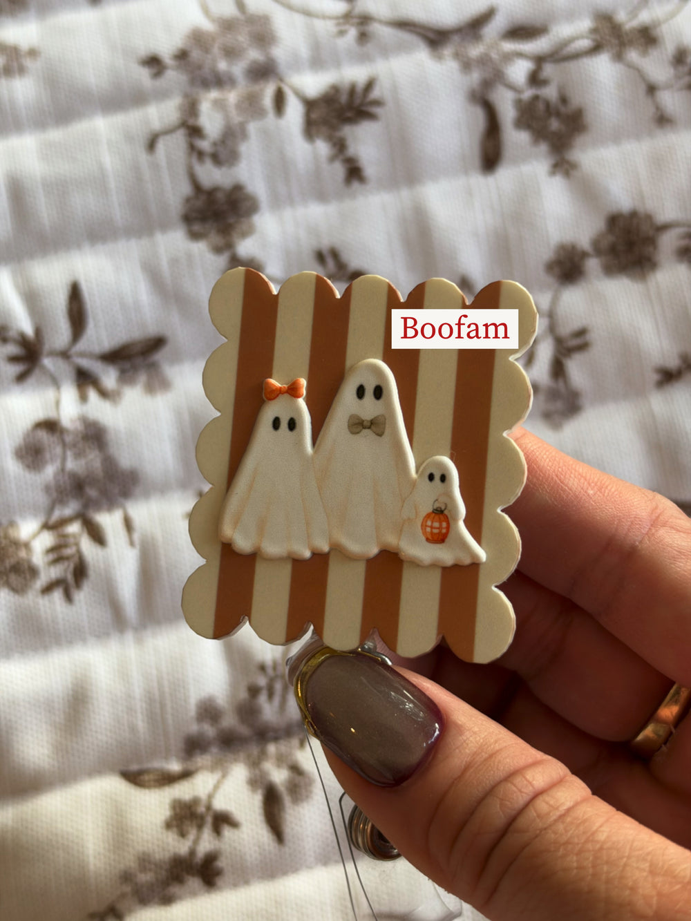 Boo Badge Reel, Skeleton Teddy Bear Halloween Badge Accessories (Copy 2)