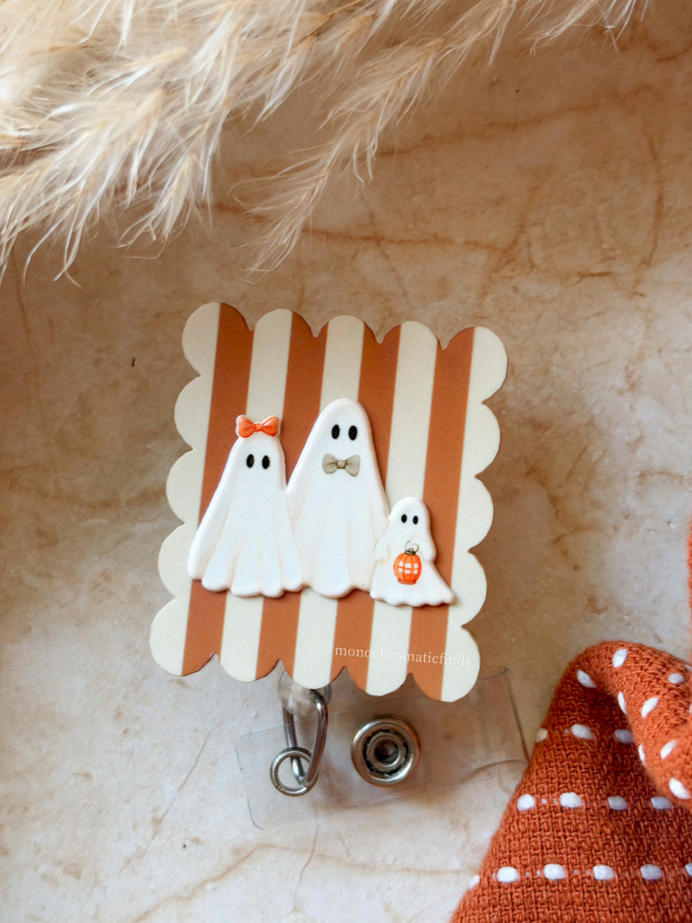 Boo Badge Reel, Skeleton Teddy Bear Halloween Badge Accessories (Copy 2)