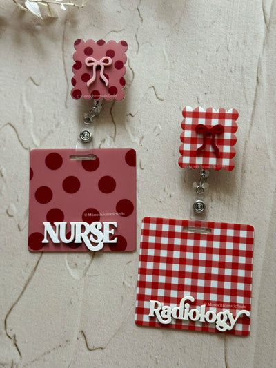 Polka dots badge reel, Polka dots badge buddy, badge set (Copy)